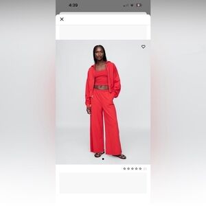 Women's Red Wide Leg Sweatpants M Tall